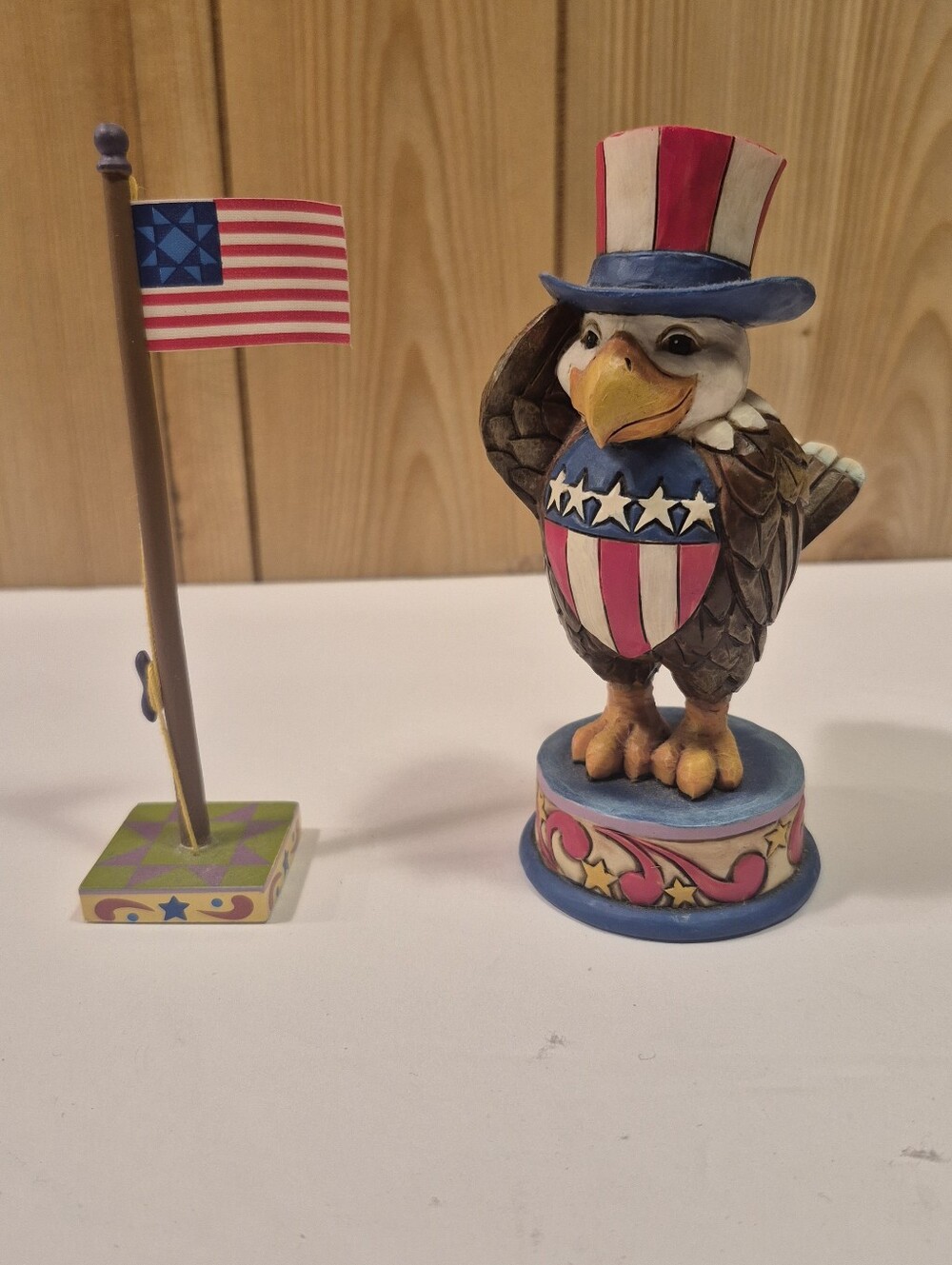 Jim Shore " Proud To Be American" & Department 56 "Village Heartwood Flag: